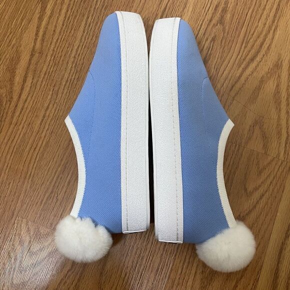 Opening Ceremony Blue Bobby Sock Pom Pom Sneakers slip-on knit shoes EU 38 - Picture 12 of 12